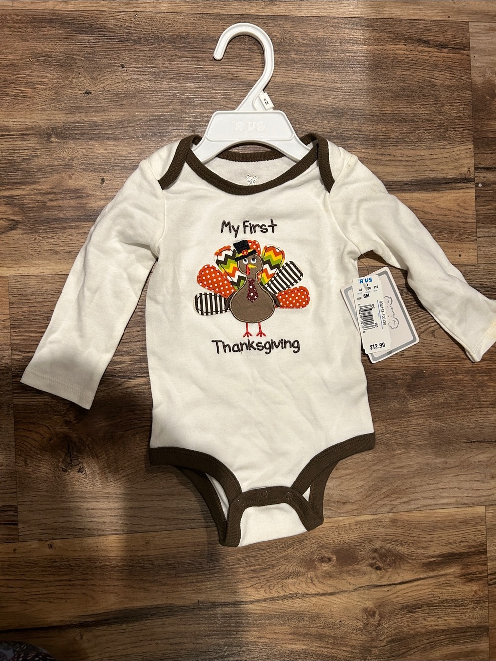 Koala Kids 'My First Thanksgiving' Long-Sleeve One-Piece Bodysuit - Cream